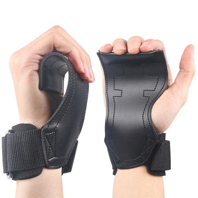 China Adjustable Elasticity Breathable High Quality Weight Lifting Grips Custom Logo Leather Weight Lifting Hand Grips With Wrist Support for sale