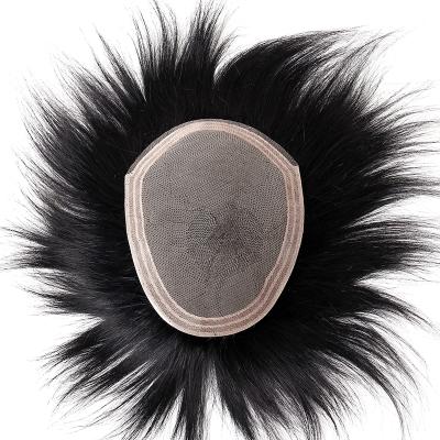 China Wholesale High Temperature 100% Real Fiber Hair Replacement Piece 100% Human Hair Block Occurrence Scalp Hair Block Hair for sale