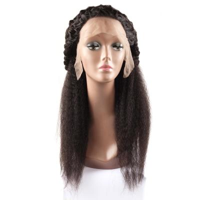 China Yaki Top Cuticle Alignment Wig Straight Virgin Hair 100% Yaki Lace Wig Straight Raw Indian Hair Wig for sale