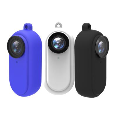 China High Definition & High Transmittance Rubber Sleeve Case For Insta360 GO2 Black/Blue + Lanyard Silicone Protective Case For Insta360 GO2 for sale