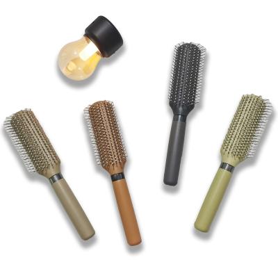 China Good Quality Waterproof Leather Handle Salon Hairdressing Tools Massage Hair Brush For Men Durable Paddle Brush Minimalist Plastic Hairbrush for sale