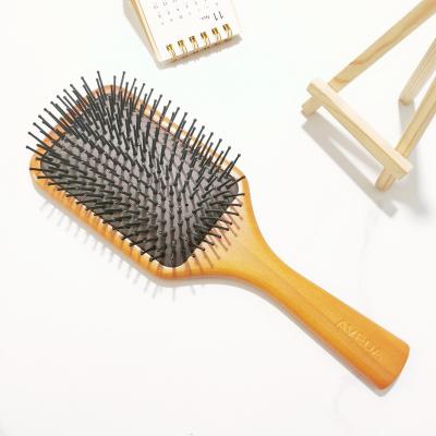 China High Quality Cushion Beech Customized Eco-friendly Handmade Natural Natural Organic Bamboo Wooden Hairbrush Paddle Hairbrush Cushion Hairbrush for sale