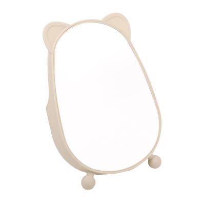 China Personalized Portable Makeup Desk Cute Mirror Ears Cartoon Bear Dressing Table Mirror Storage Box Students Lovely for sale