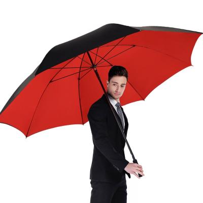 China 40 inch 180cm luxury golf umbrella custom logo double layer straight umbrella big size golf umbrella for sale