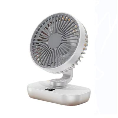 China Foldable Portable Mini Desktop Small Table Automatic Shaking Head Fan With LED Power Display for sale