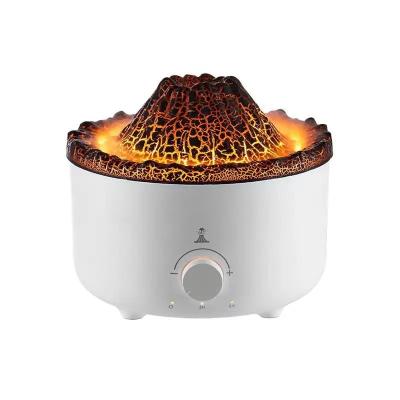 China Remote Control Ultrasonic Volcanic Rock Air Humidifier Fire Flame Aroma Essential Oil Diffuser for sale