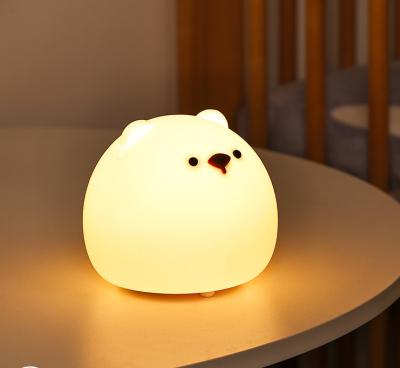 China Lovely modern rechargeable creative bear faucet lamp silicone touch night light with remote control for sale