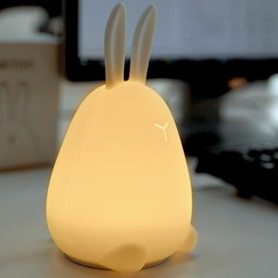 China 2023 New Design Modern Baby Pat Led Night Light Silicone Lamp Rabbit Table Bedside For Children Kids for sale