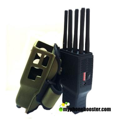 China 5.5W 2G+3G+4G+WIFI+GPS Pocket Cell Phone Blocker Jammer With Nylon Case Jamming Radius up to 20m Wholesale for sale