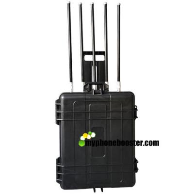 China 5 Bands 500W High Power Briefcase Portable Military/Jail Mobile Signal Jammer Block GSM DCS 3G Jam Range Up to 500 Meter for sale