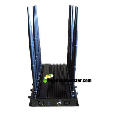 China 12 Antennas High Power 30W GPS Signal Jammer Cellular Jammer Block GSM 3G 4G LTE Wifi 3.6G GPS Radio with Car Charger for sale