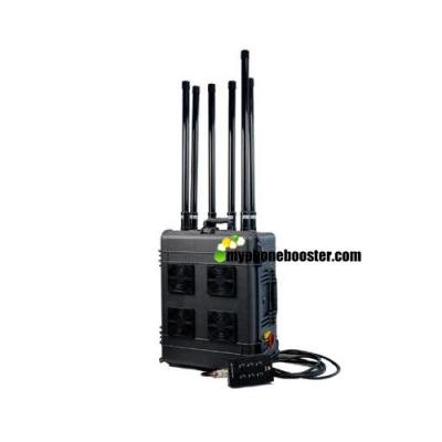 China 6 Channels 300w High Power Drone Signal Jammer  Draw Bar Box Mobile Signal Jammer Blocker Jamming Range Up to 1500 Meter for sale