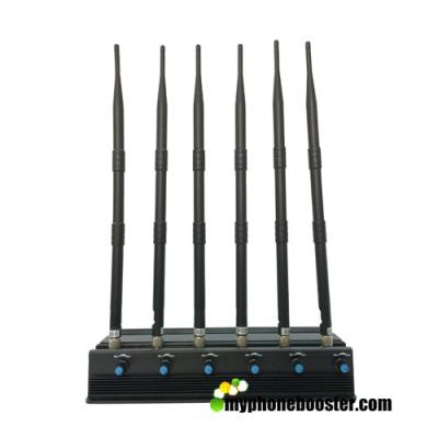 China Desktop 6 Channels 15w Power Adjust Drone Cellphone Signal Jammer Blocker GPS Wifi Mobile Signal Jammer Blocker For UAV for sale