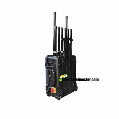 China 8 Channels 200w High Power Draw Bar Box Mobile Signal Jammer Blocker Manpack Military Cellphone Jammer  For 315 433 868 for sale