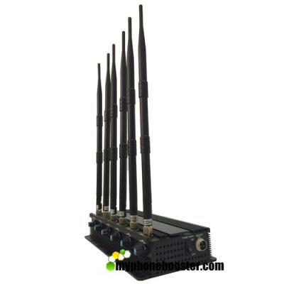 China 6 Antennas 15w Adjustable Wireless Indoor Cellphone Signal Jammer Blocker GPS/Lojack/3G/4G/Wifi Mobile Jammer Blocker for sale