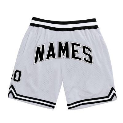 China Custom Embroidery Patch Custom Embroidery Men's Basketball Shorts Logo Mesh Quick Dry Basketball Shorts With Pockets for sale