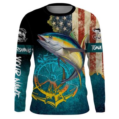 China Custom Outdoor Fishing Antibacterial UPF 50+ Logo Sublimation Printing Long Sleeves Anti UV Protective Fishing Shirts for sale