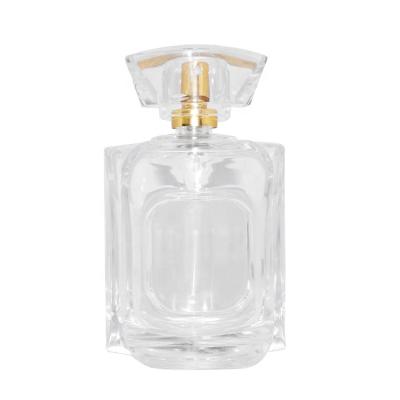 China Personal Care 100ml Clear Shape Glass Unique Perfume Bottle With Perfume Sprayer For Wholesale for sale