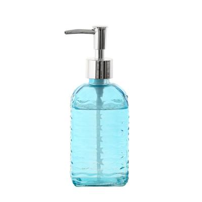 China Customized Personal Care 400ml 450ml 500ml Glass Bottle Hand Wash Bottle With Pump for sale