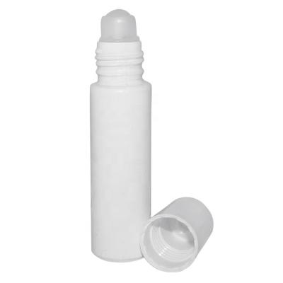 China Personal Care 10ml Printed White Glass Roll On Bottle With Ball And White PP Screw Cap for sale