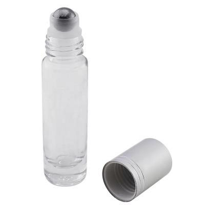 China Custom Round 5ml Personal Care Clear Perfume Essential Oil Glass Roll On Bottle With Stainless Steel Roller for sale