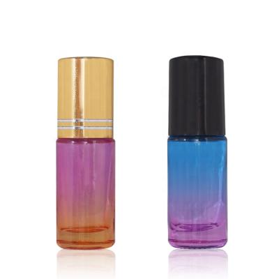 China 5ml Empty Colorful Mini Body Deodorant Personal Care Glass Square Roll On Bottle for sale