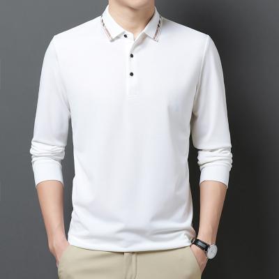 China New Fashion Soft Anti-pilling Men's Polo Shirt Long Sleeve High-end Casual Lapel Long Sleeve Polo For Men for sale