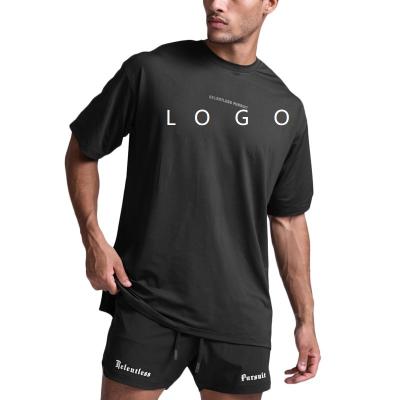 China 2023 Fashion Custom Logo High Quality Cotton Oversized QUICK DRY Shorts Girdles Running Fitness T-Shirt For Men for sale