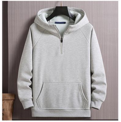 China Anti-pilling Training Men Deep Shear Fitness Sporty Solid Pullover Half Zipper Hoodie for sale