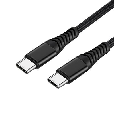 China Type C to Type C Durable Nylon Braided Jacket Type-C Male to Type-C Male Fast Charging Cable USB-C to Light Up PD 3A Fast Charging Cable 1M 2M for sale