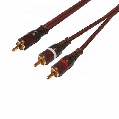 China Car RCA To Dual Premium Sound Quality RCA Subwoofer 2RCA Cable Audio Y-Adapter Splitter Shielded With Gold Plated Connectors for sale