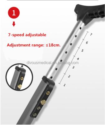 China Aluminum Alloy Fracture Crutches Double Lower Crutches Medical Polio Booster Youth Non-slip Stick Disability Crutches for sale