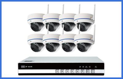 China Indoor Dome Wireless Ip CCTV Camera Kits 8PCS For Home / Store Onvif for sale