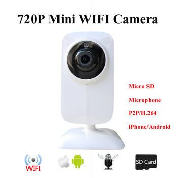 China Mini Wifi monitor del bebé del P2P de la tarjeta de la radio 720P TF SD de la cámara IP de HD en venta