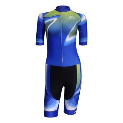 China Breathable High Stretch Shorts Sleeved Zipper Closure Sports Roller Skating Overalls Onesuits Cycling Uniform Cycling Equipment for sale