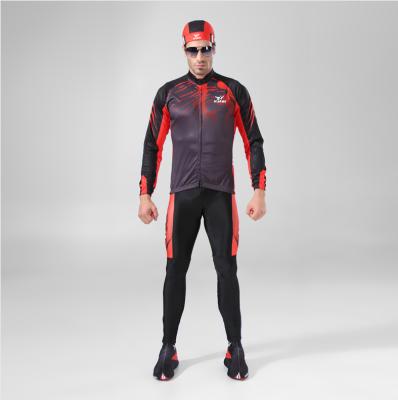 China New Trend Breathable High Stretch Long Red Sleeved Zipper Cycling Roller Skating Overalls Uniform Sportswear for sale