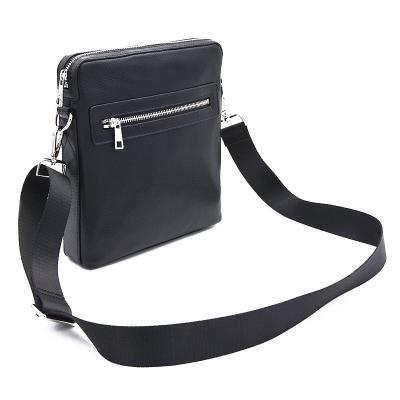 China Daily Used Customized Real Leather Men's Cross Body Bag Premium Black Shoulder Sling Cross Body Bag for sale