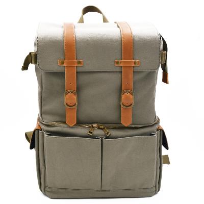 China Protect Camera Packing Factory Custom Multifunction Canvas Camera Backpack Outdoor Waterproof Camera Bags For Photography for sale