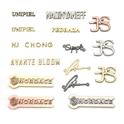 China Fashion Handbag Hardware Metal Eco-Friendly Letters Bag Logo Plates, Logo Design Metal Letter Tag, Custom Metal Logo Letter Labels For Handbags for sale