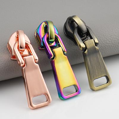 China Fashion Handbag Rainbow 3 Brand Zipper Nickel Free Pulls Custom Design 5 Zipper Puller Bag Hardware Zipper Slider Customized Closure Pulls metal lightning bolt for sale