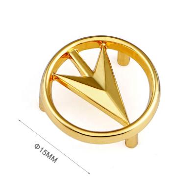 China Custom Metal Logo Label, Round Shape Small Gold Metal Hardware Eco-Friendly Accessories Bag Tag For Purse^ for sale