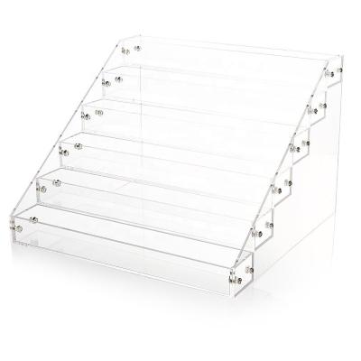 China New 6 Layer Acrylic Nail Polish Organizer 72 Bottles Display Rack Acrylic Essential Oil Shelf Storage Rack Clear Rack for sale