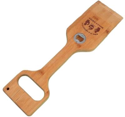 China Europe BBQ Design Premium Hardwood Grill Safe Wooden Scraper Anti-Skid Non-Paint Safe and Eco-Friendly Beer Opener for sale