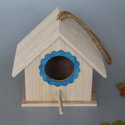 China Breathable Garden Bird Hanging Unfinished Wooden Houses, Bird Nest, Bird Cages Sale for sale