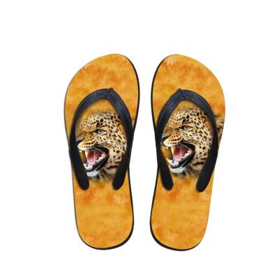 China Custom Made Leopard Lit Shoes 3D Printing Flip Flops China Men Summer Flip Flops Slipper Slippers Customized for sale