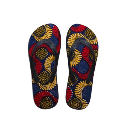 China China Supplier New Design Lit African Styles Printed Flip Flops Rubber Designer Men's Sandals Slipper for sale