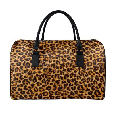 China High quality leopard pattern print Luggage And Travel designer bags travel leather transparent bag cheap price travel bag for women for sale