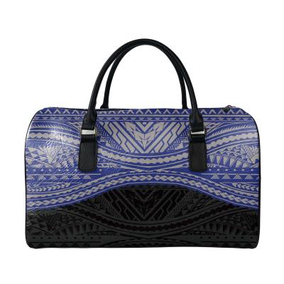 China High Quality Customized Tribal Waterproof Leather Travel Cosmetic Bag PU Leather Travel Cosmetic Bag Wholesale Polynesia Design Duffel Bags Wholesale for sale