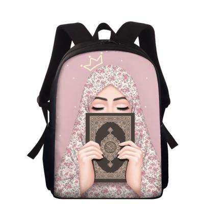 China Primary School Kindergarten Anti-theft 3D Preschool Schoolbag Printing Islamic Muslim Girl Backpack School Bags for sale