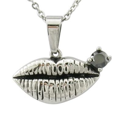 China Fashion Stainless Steel Jewelry Crystal Zircon Pave Lips Shape Casual / Sporty Pendant for sale